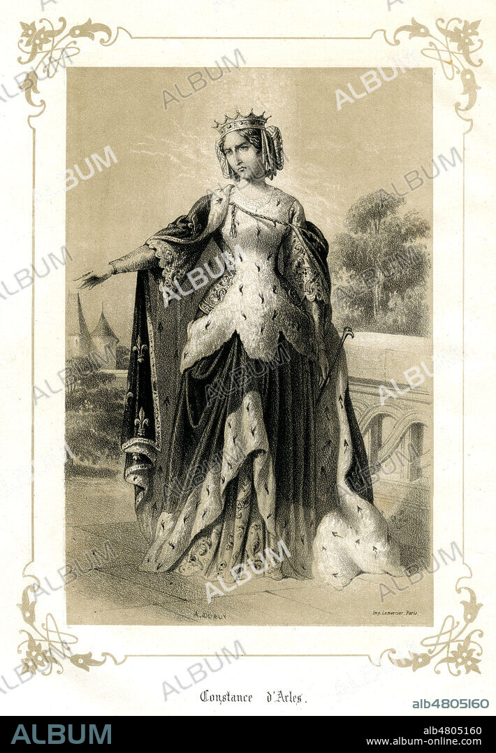 CONSTANCE d'ARLES (986-1032). Illustration de 1851 par Jules DAVID (1808-1892) pour Les Reines de France par Adelaide CELLIEZ (1801-1890). Credit : Collection Jonas/Kharbine-Tapabor.