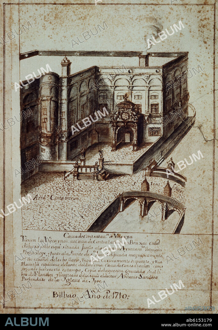 CASA DE CONTRATACION DE VIZCAYA EN BRUJAS - DIBUJO 1710.