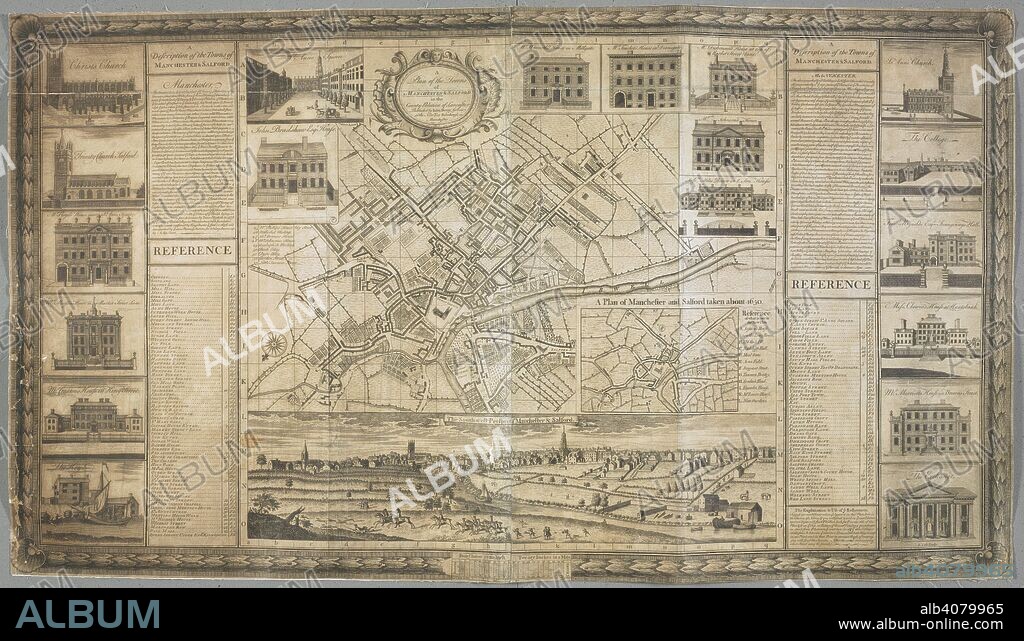 B COLE. A plan of Manchester and Salford. A Plan of the Towns of MANCHESTER & SALFORD in the County Palatine of Lancaster. [Manchester] : [John Berry], [1751.]. Source: Maps K.Top.18.78.2.TAB. Language: English.