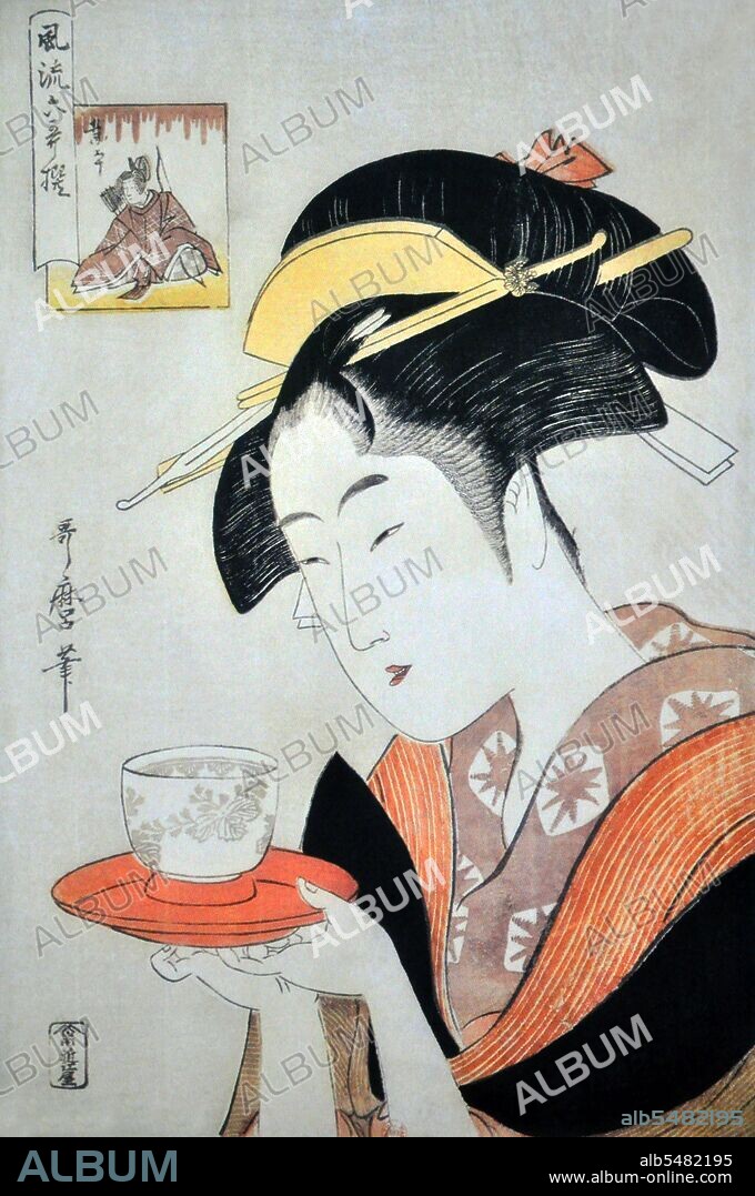 Kitagawa Utamaro (ca. 1753 - October 31, 1806) was a Japanese printmaker and painter, who is considered one of the greatest artists of woodblock prints (ukiyo-e). He is known especially for his masterfully composed studies of women, known as bijinga. He also produced nature studies, particularly illustrated books of insects.