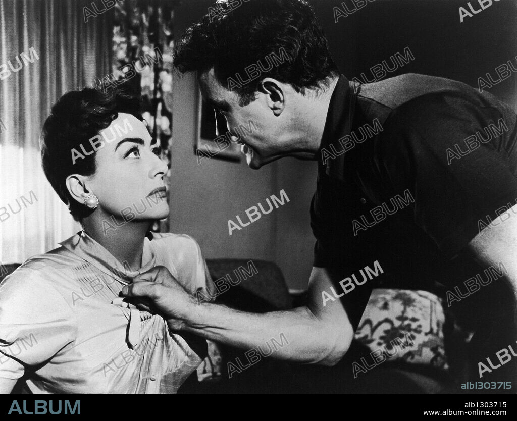 CLIFF ROBERTSON y JOAN CRAWFORD en HOJAS DE OTOÑO, 1956 (AUTUMN LEAVES), dirigida por ROBERT ALDRICH. Copyright WILIAM GOETZ PRODUCTIONS.