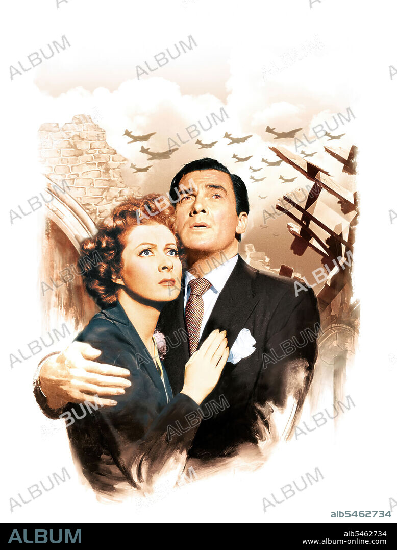 GREER GARSON y WALTER PIDGEON en LA SEÑORA MINIVER, 1942 (MRS. MINIVER), dirigida por WILLIAM WYLER. Copyright M.G.M.