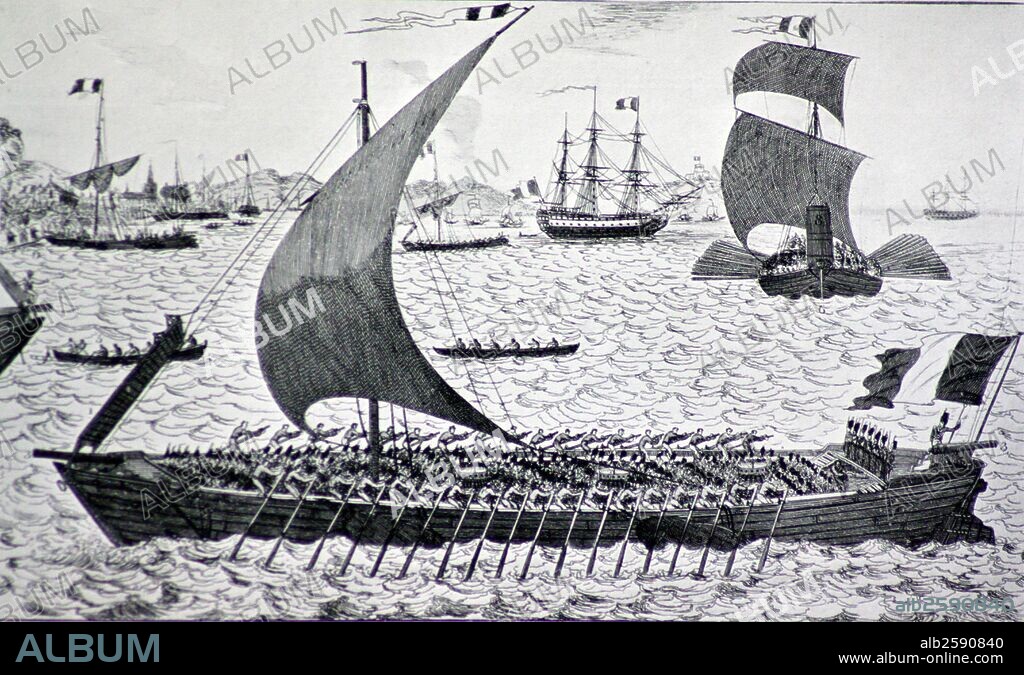 From 1803 to 1805 a new army of 200,000 men, known as the Armée des côtes de l'Océan (Army of the Ocean Coasts) or the Armée de l'Angleterre (Army of England), was gathered and trained at camps at Boulogne, Bruges and Montreuil. A large "National Flotilla"[1] of invasion barges was built in Channel ports along the coasts of France and the Netherlands..