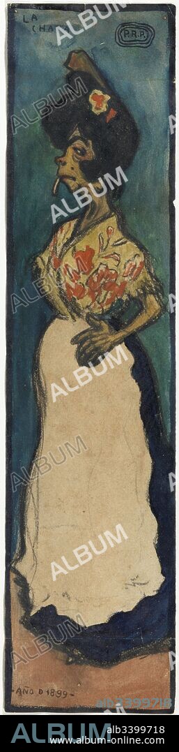 Pablo Picasso / 'La Chata', 1899, Carboncillo, acuarela y gouache sobre papel, 31,6 x 7,6 cm, MPB 50.486.