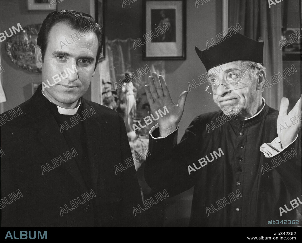 MANOLO ESCOBAR and MIGUEL LIGERO in EL PADRE MANOLO, 1966, directed by RAMON TORRADO. Copyright JOSE FRADE PRODUCCIONES CINEMATOGRAFICAS.