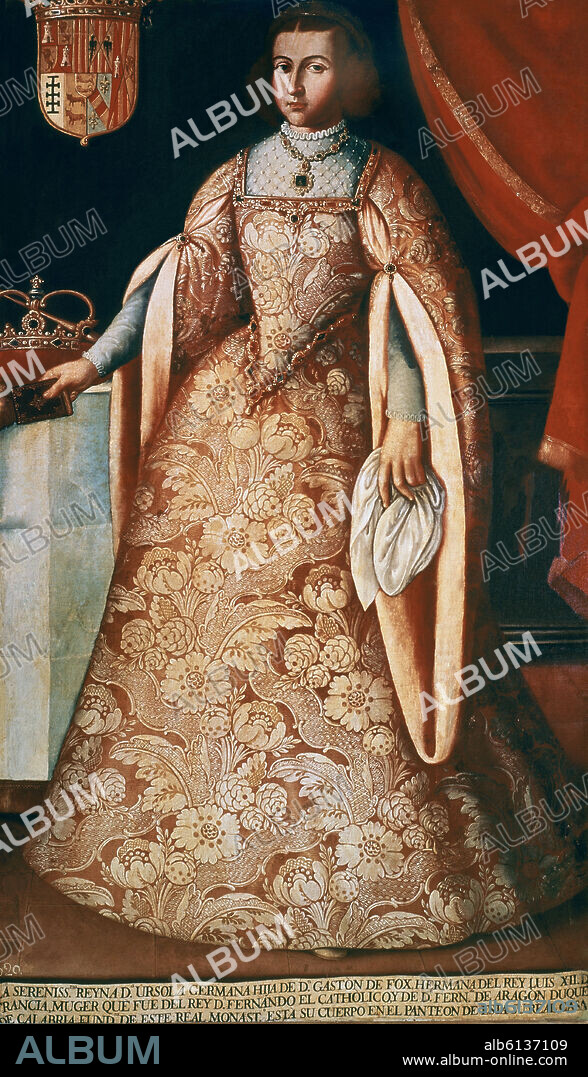 ANÓNIMO. RETRATO DE GERMANA DE FOIX (1488-1538) SEGUNDA ESPOSA DE FERNANDO EL CATOLICO - SIGLO XVI.