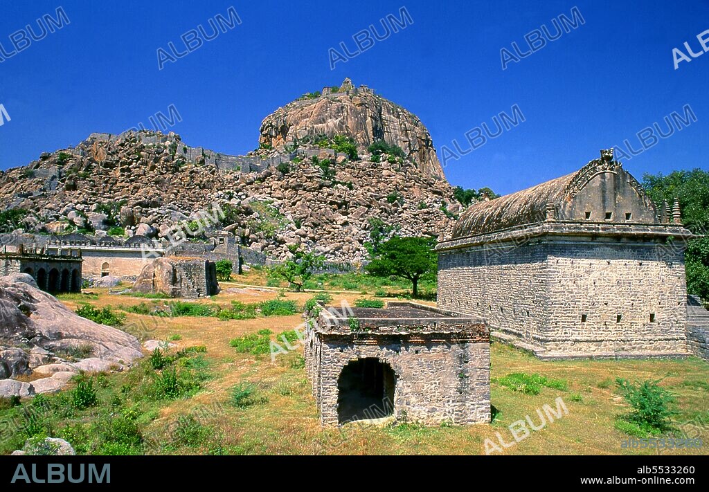 Gingee Fort or Senji Fort (also known as Chenji, Jinji or Senchi) in Tamil Nadu, was originally the site of a small fort built by the Chola dynasty during the 9th century CE. The fort was modified by Kurumbar during the 13th century. The fort as it stands today was built in the 15 and 16th centuries by the Nayak Dynasty. The fort passed variously to the Marathas under the leadership of Shivaji in 1677 CE, the Bijapur sultans, the Moghuls, Carnatic Nawabs, the French and then the British in 1761. The fort is closely associated with Raja Tej Singh, who unsuccessfully revolted against the Nawab of Arcot and eventually lost his life in a battle. The fort is so fortified, that Shivaji, the Maratha king, ranked it as the 'most impregnable fortress in India' and it was called the 'Troy of the East' by the British.