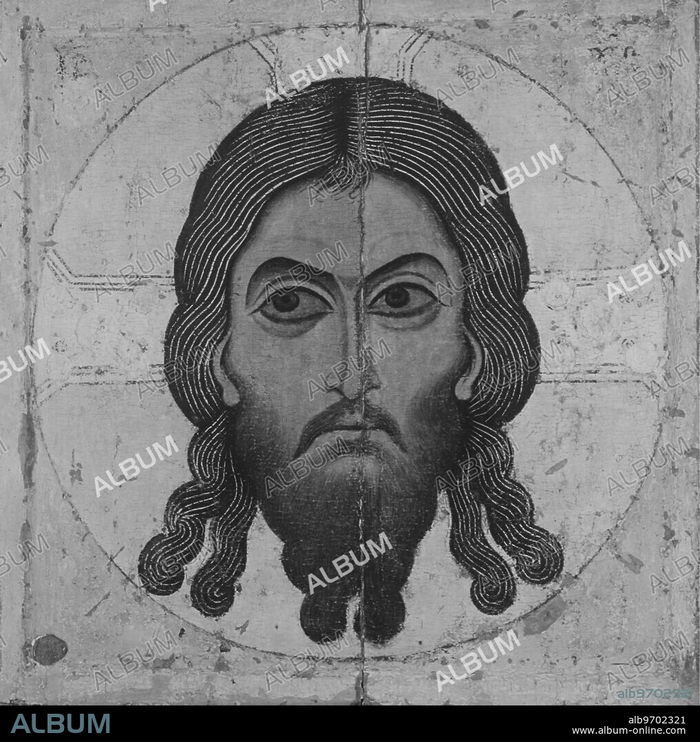 Saviour Made Without Hands. Unknown icon painter. Tempera on wood. Mandylion portrait of Christ. Tretyakov Gallery, Moscow. 12th century. Supplied By: SCRSS - Society for Co-operation in Russian & Soviet Studies.
