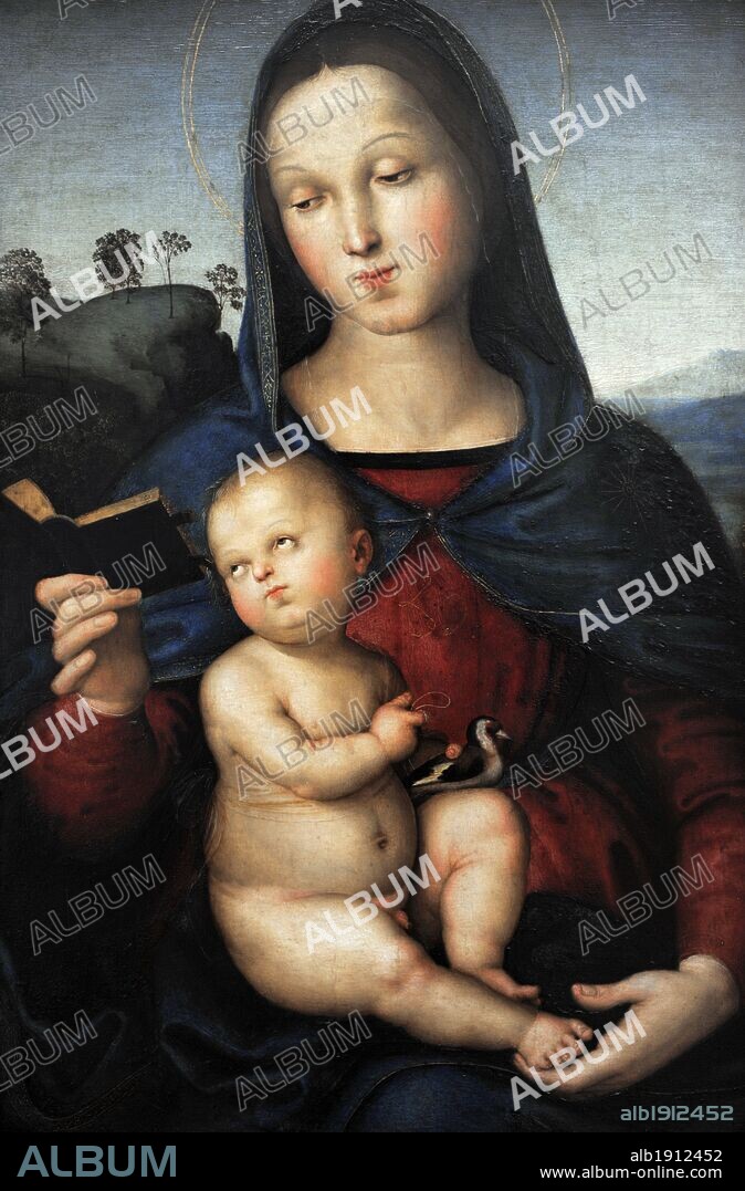 RAPHAEL. ARTE RENACIMIENTO. ITALIA. RAFAEL, Raffaello Santi o Sanzio, llamado (1483-1520). Pintor italiano. "VIRGEN Y EL NIÑO JESUS" (MADONNA SOLLY), 1502. Gemäldegalerie o Pinacoteca de Berlín. Kulturforum. Museos Nacionales de Berlín (Staatiche Museum). Alemania. Europa.
