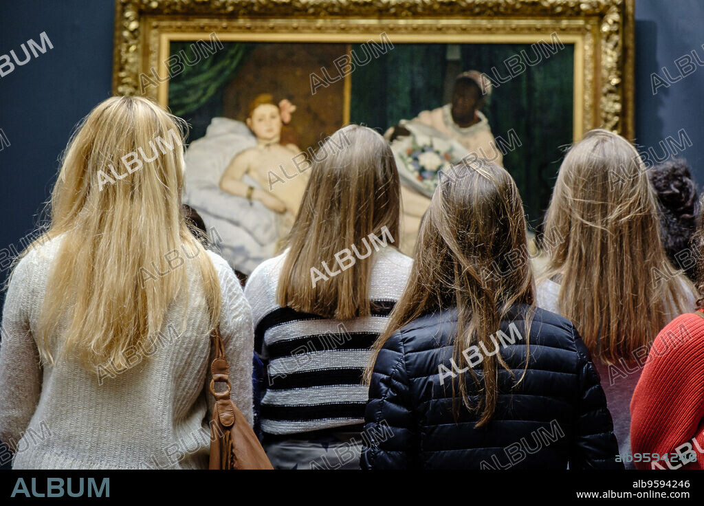 Edouard Manet (1832-1883),. Olympia,. 1863,. Óleo sobre lienzo, Museo de Orsay, Ministerio de Cultura y Comunicación Francés, Paris, France,Western Europe.