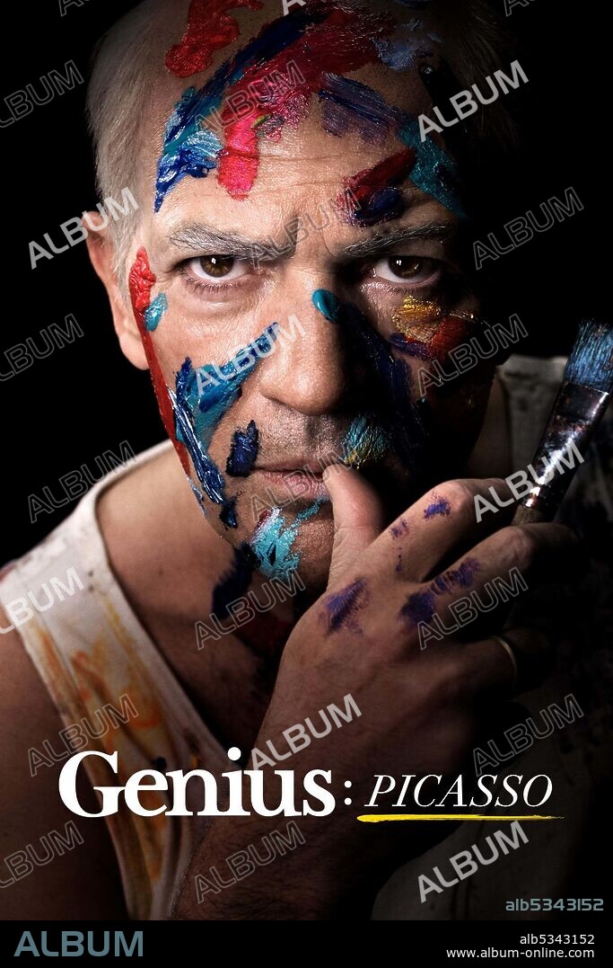 ANTONIO BANDERAS et Pablo Picasso. ANTONIO BANDERAS dans GENIUS, 2017, réalisé par ANTHONY HEMINGWAY, KENNETH BILLER et KEVIN HOOKS. Copyright EUE / Sokolow/Fox 21 Television Studios/Imagine Television/Latina Pictures.