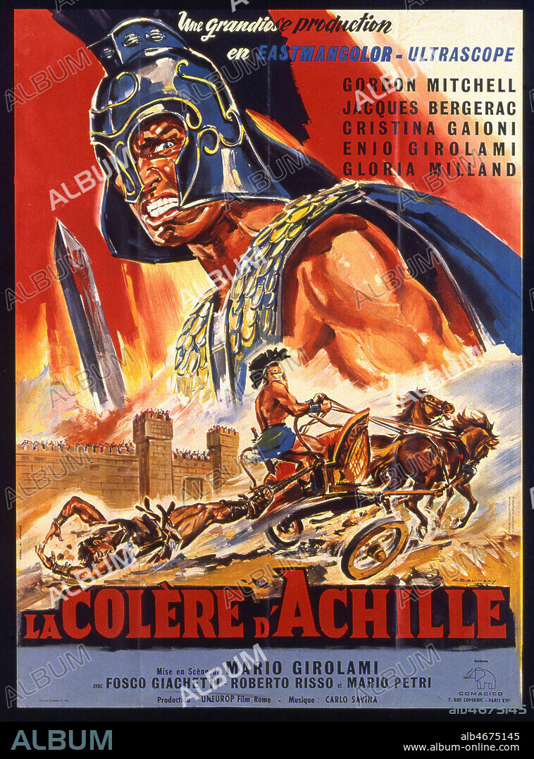 Affiche du film 'La colere d'Achille' realise en 1962 par Mario GIROLAMI (ne en 1914). Illustration de Constantin BELINSKY (1904-1999). ADAGP. Credit : Coll. Perron/KHARBINE-TAPABOR.