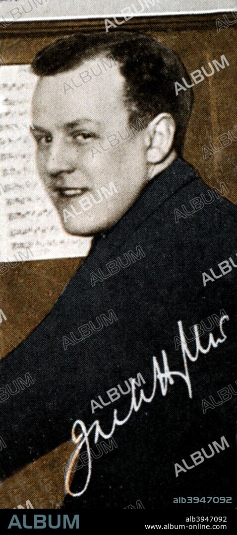 Jack Hylton (1892-1965), English band leader, 1935. He was an impresario who rose to prominence during the British dance band era. A print from the photo album Popular Personalities, issued for Piccadilly Juniors Oval Photos, 1935.