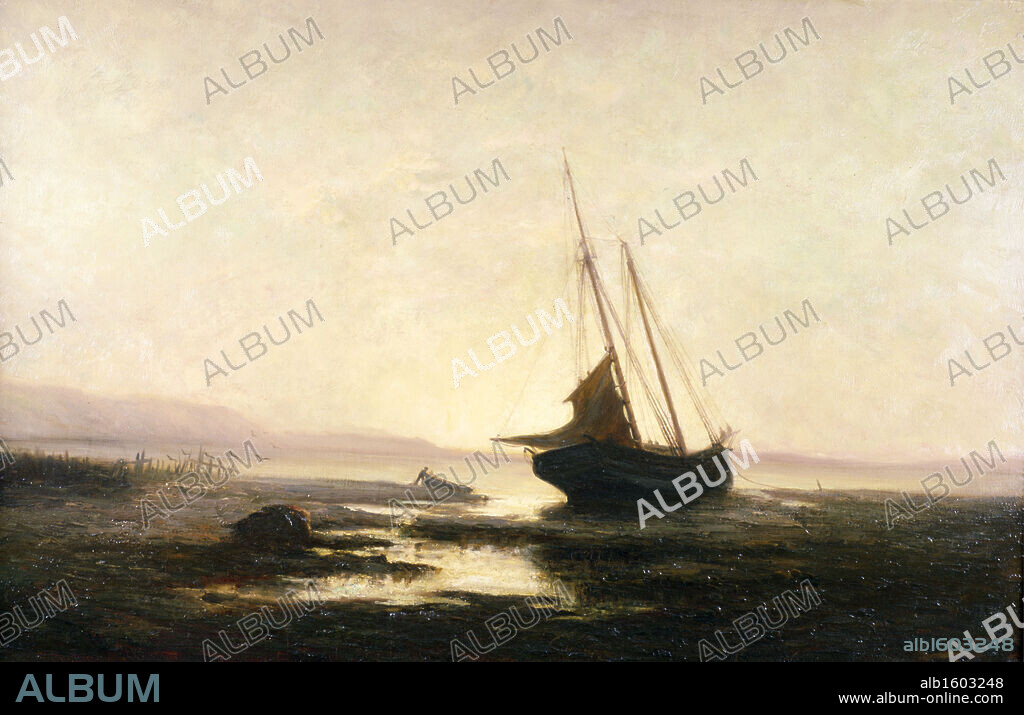 Ebb Tide by Otto Weber,  oil on canvas,  (1832-1888),  USA,  Philadelphia,  Pennsylvania,  David David Gallery.