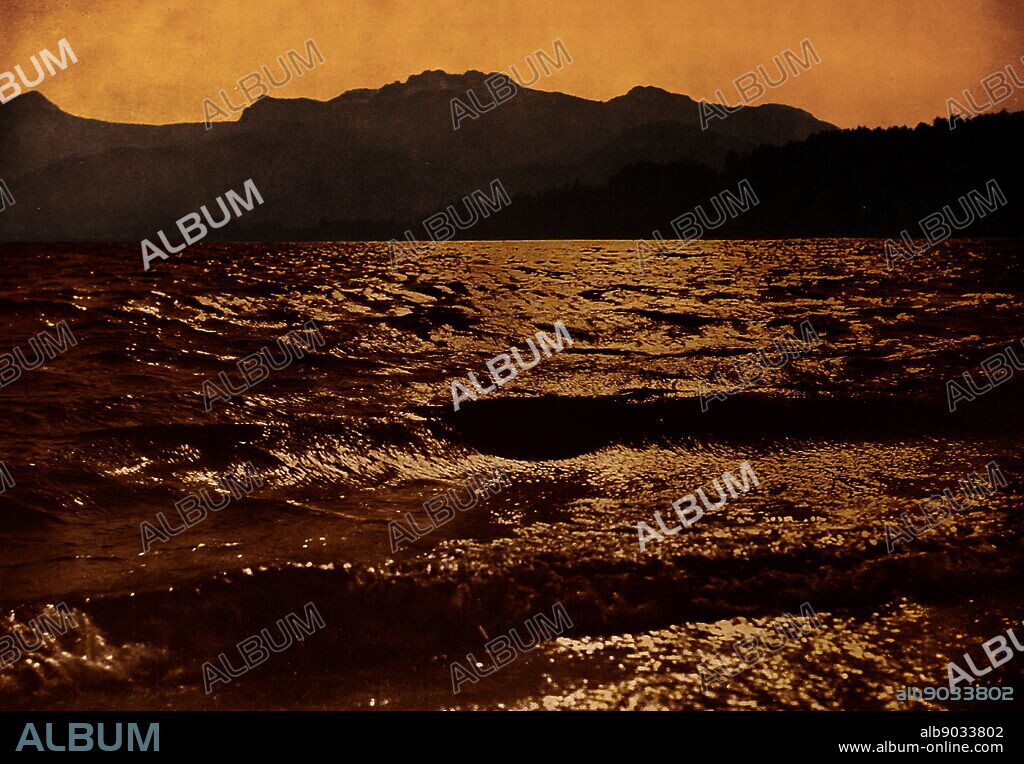 Chiemsee, a freshwater lake in Bavaria, Germany, near Rosenheim. It is often called the Bavarian Sea. Circa 1925.