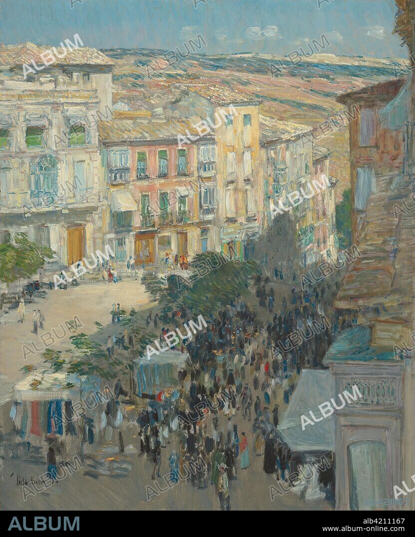 View of a Southern French City. Childe Hassam; American, 1859-1935. Date: 1910. Dimensions: 65.1 × 52.4 cm (25 5/8 × 20 5/8 in.). Oil on board. Origin: United States.