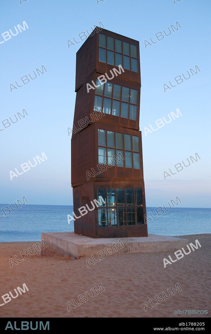 Rebecca Horn (b. 1944). German visual artist. "L'Estel Ferit". Sculpture erected for the 1992 Olympic Games in Barcelona. Sant Miquel beach. Barcelona, Catalonia, Spain.