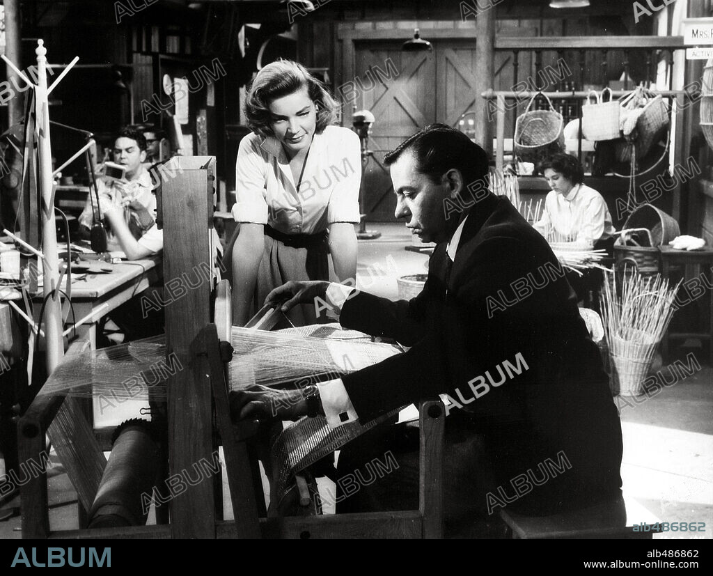 LAUREN BACALL and OSCAR LEVANT in THE COBWEB, 1955, directed by VINCENTE MINNELLI. Copyright M.G.M.