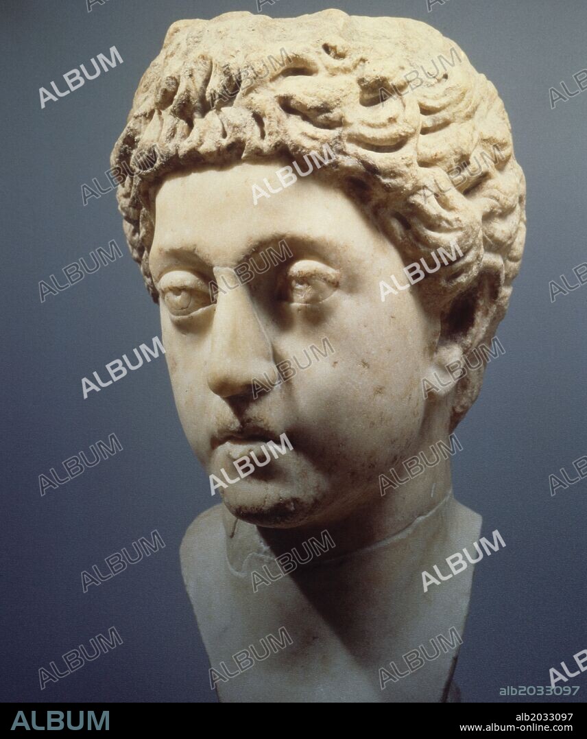 Cómodo, Marco Aurelio, emperador romano AD 177-192, escultura de mármol.