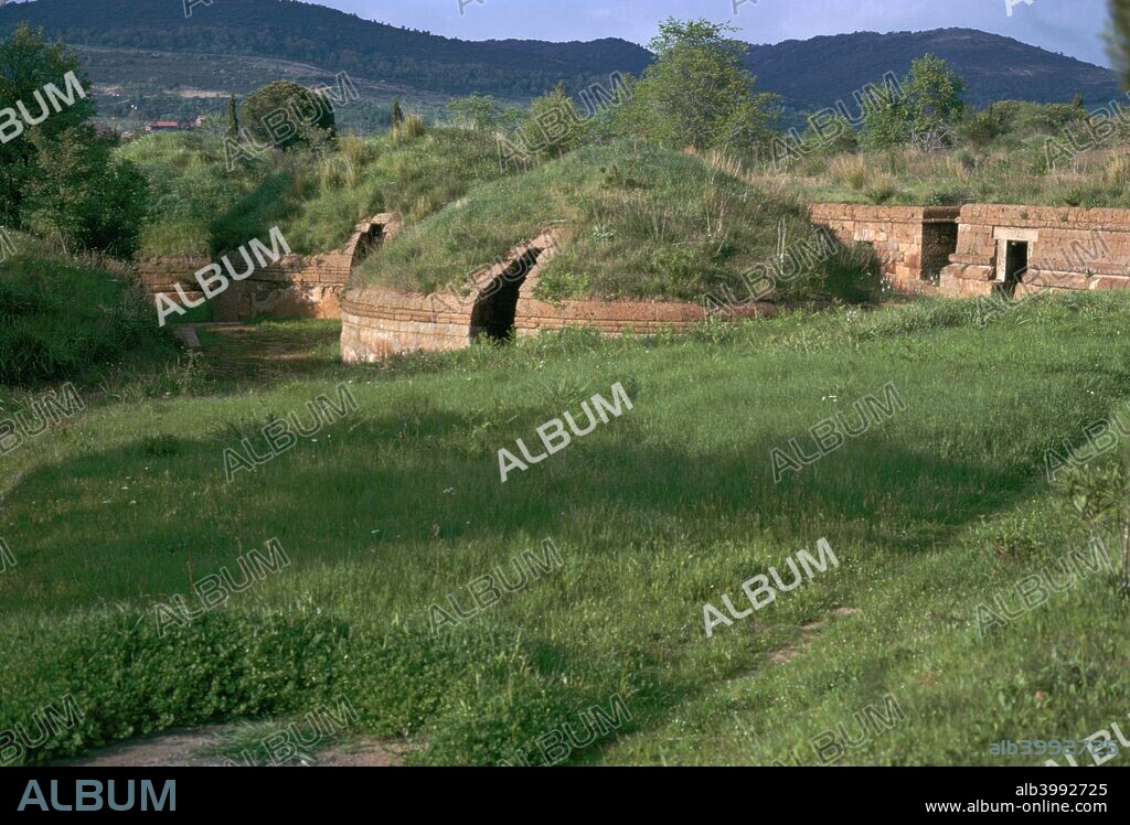 Etruscan tombs in the necropolis at Caere, 9th century BC.
