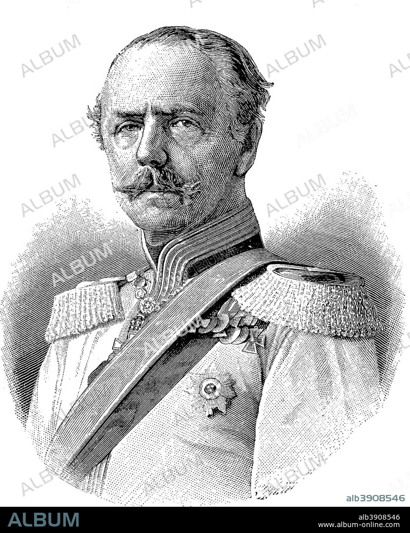 Karl Alexander August Johann, Grand Duke of Saxe-Weimar-Eisenach, 24 June 1818, 5 January 1901, was the ruler of Saxe-Weimar-Eisenach, woodcut, Germany
