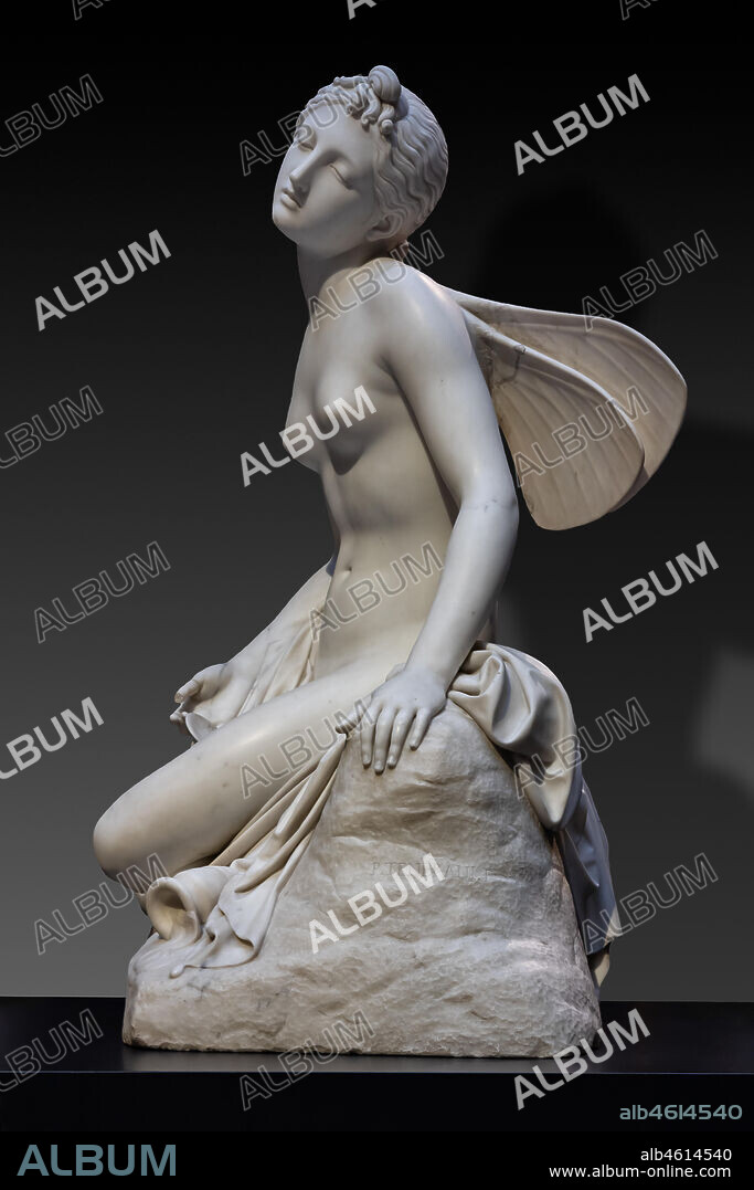 Pietro Tenerani: "Psyche Fainted", Model,. marble sculpture, before 1838.