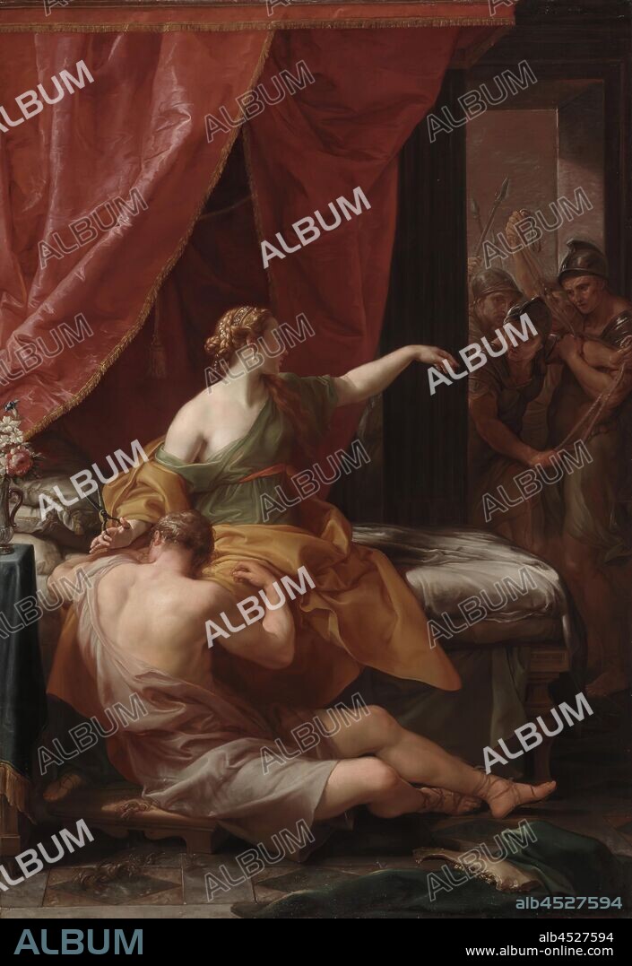 Pompeo Girolamo Batoni, Italian, 1708-1787, Samson and Delilah, 1766, oil on canvas, Framed: 93 1/2 × 68 1/4 × 3 11/16 inches (237.5 × 173.4 × 9.4 cm).