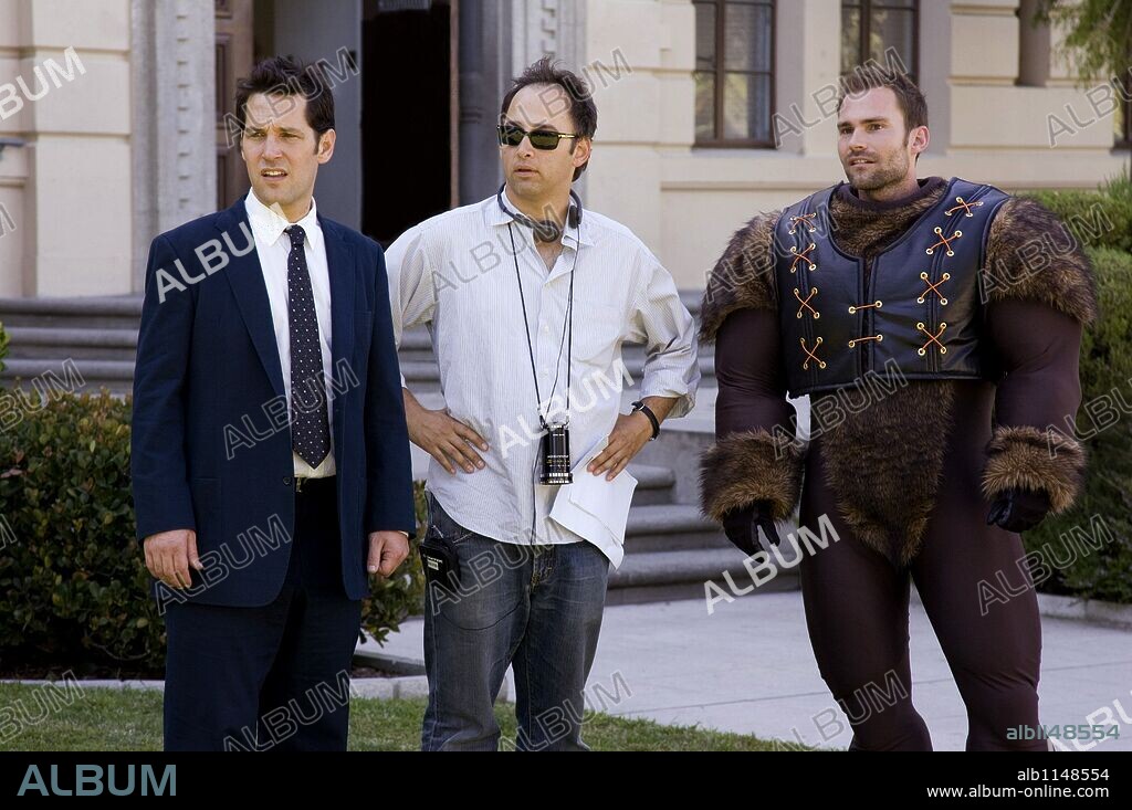 DAVID WAIN, PAUL RUDD and SEANN WILLIAM SCOTT in ROLE MODELS, 2008, directed by DAVID WAIN. Copyright NEW REGENCY PICTURES / URDANK, SAM.