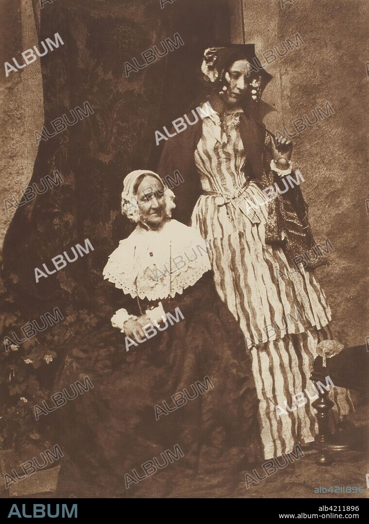 PHOTOGRAPHE) DAVID OCTAVIUS HILL (PEINTRE. Mrs. Anne Rigby and Lady Elizabeth Eastlake. David Octavius Hill (Scottish, 1802-1870) and; Robert Adamson (Scottish, 1821-1848). Date: 1916. Dimensions: 20.5 x 15.3 cm (image/paper); 38.5 x 26.7 cm (mount). Carbon print. Origin: Scottish.