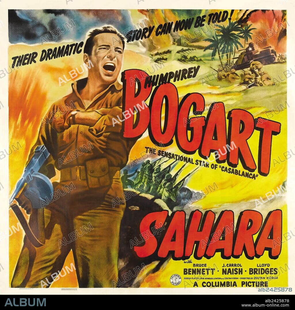 Poster of SAHARA, 1943, directed by ZOLTAN KORDA. Copyright COLUMBIA PICTURES.