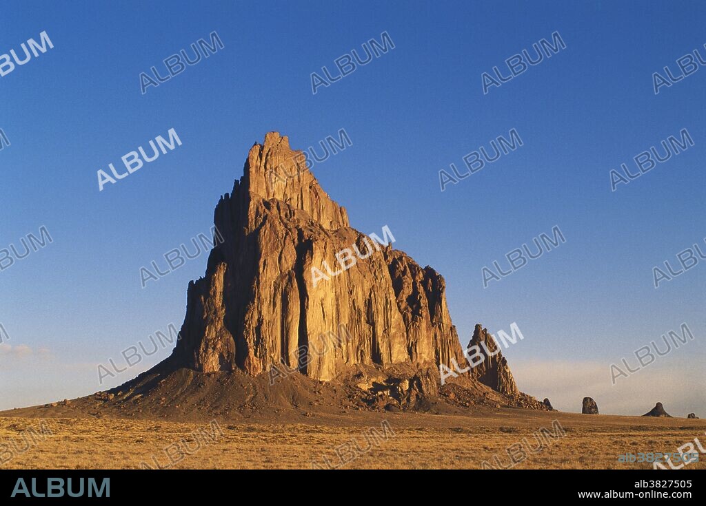 Shiprock, a volcanic neck in New Mexico.