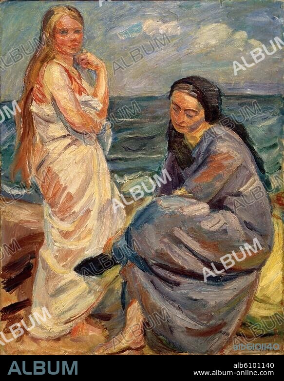 Rösler, Waldemar 1882-1916. "Zwei Frauen am Meer", 1912. Öl auf Leinwand, 126 x 100 cm. Kühlungsborn, Atelierhaus Rösler-Kröhnke.