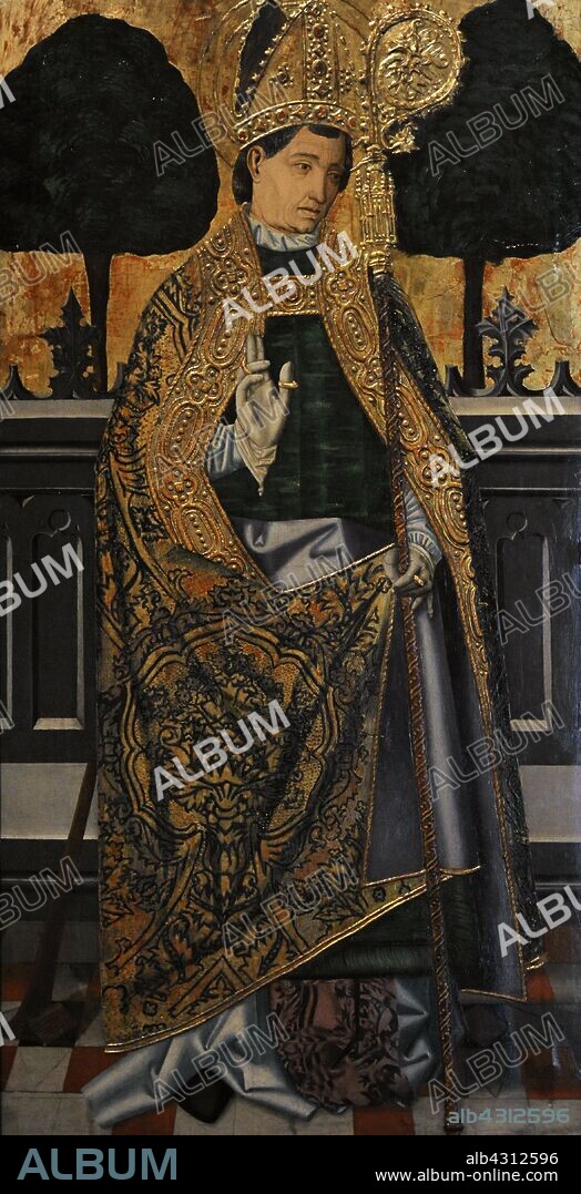San Blas (siglos III-IV). Obispo de Sebaste y mártir. Retrato por Miguel Jiménez (siglo XV-principios del siglo XVI), 1490-1500. Museo Lázaro Galdiano. Madrid. España.