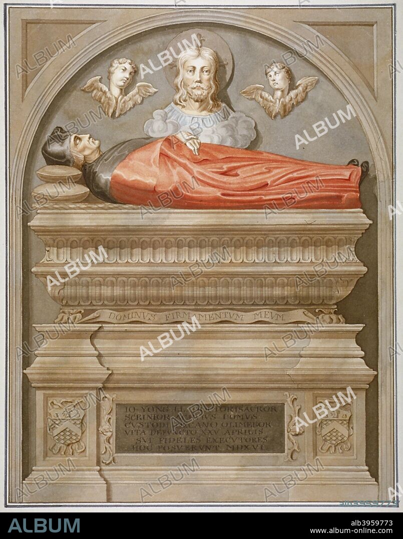 Monument to Dr John Yonge by Torrigiano in Rolls Chapel, Chancery Lane, City of London, 1800. Yonge (1467-1516) was an ecclesiastic and diplomatist who was appointed Master of the Rolls in 1507.