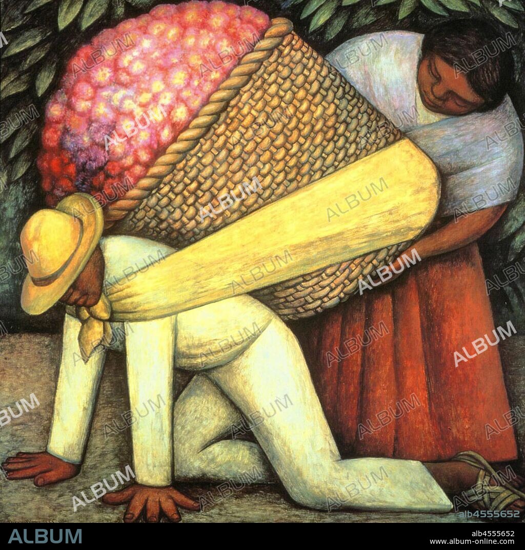 Diego Rivera. El cargador de flores, 1936. Oleo sobre lienzo.