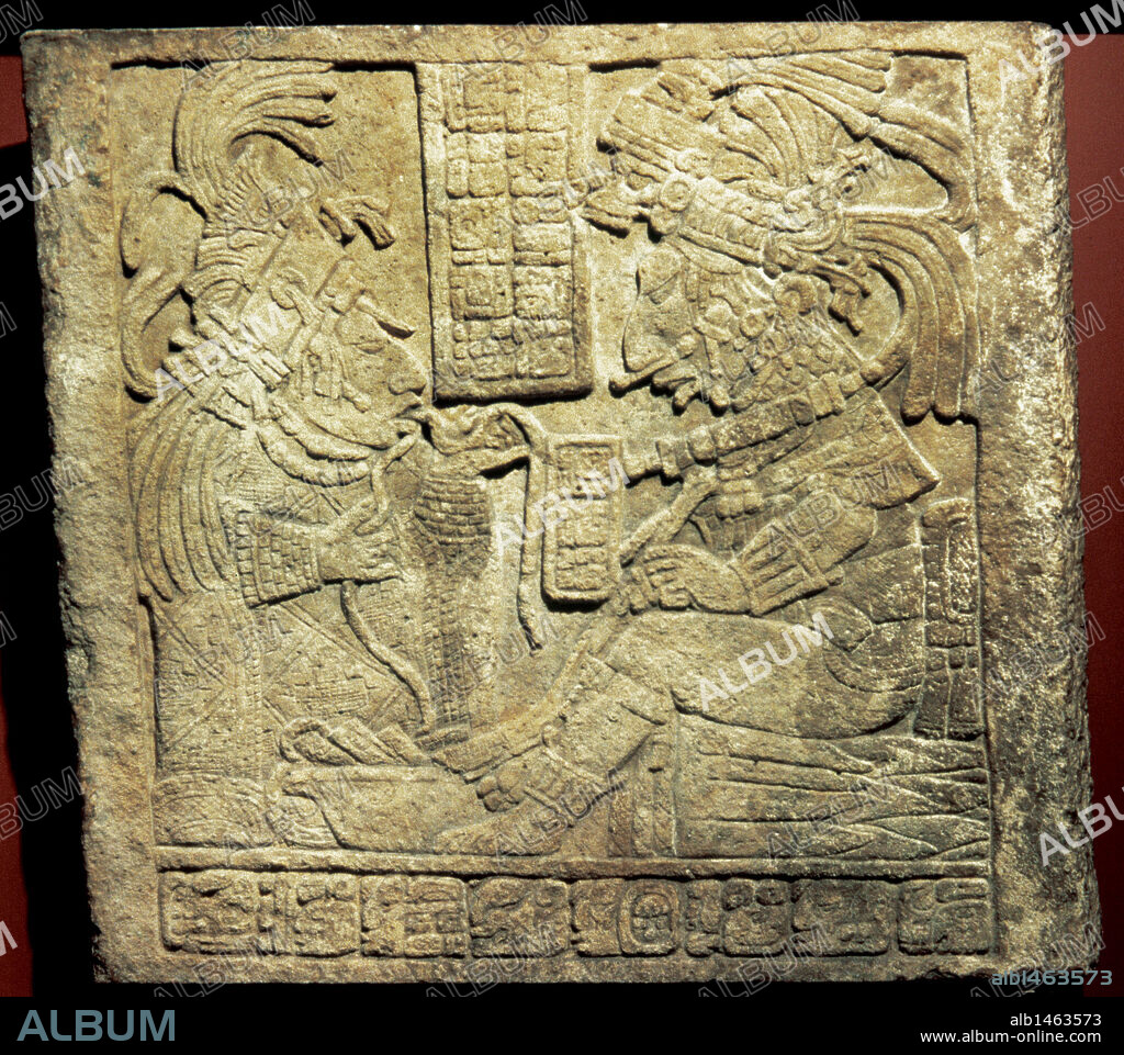 Pre-Columbian art. Central America. Maya. Lintel 17 from Yaxchilan, Late Classic Maya. 8th century. British Museum, London.