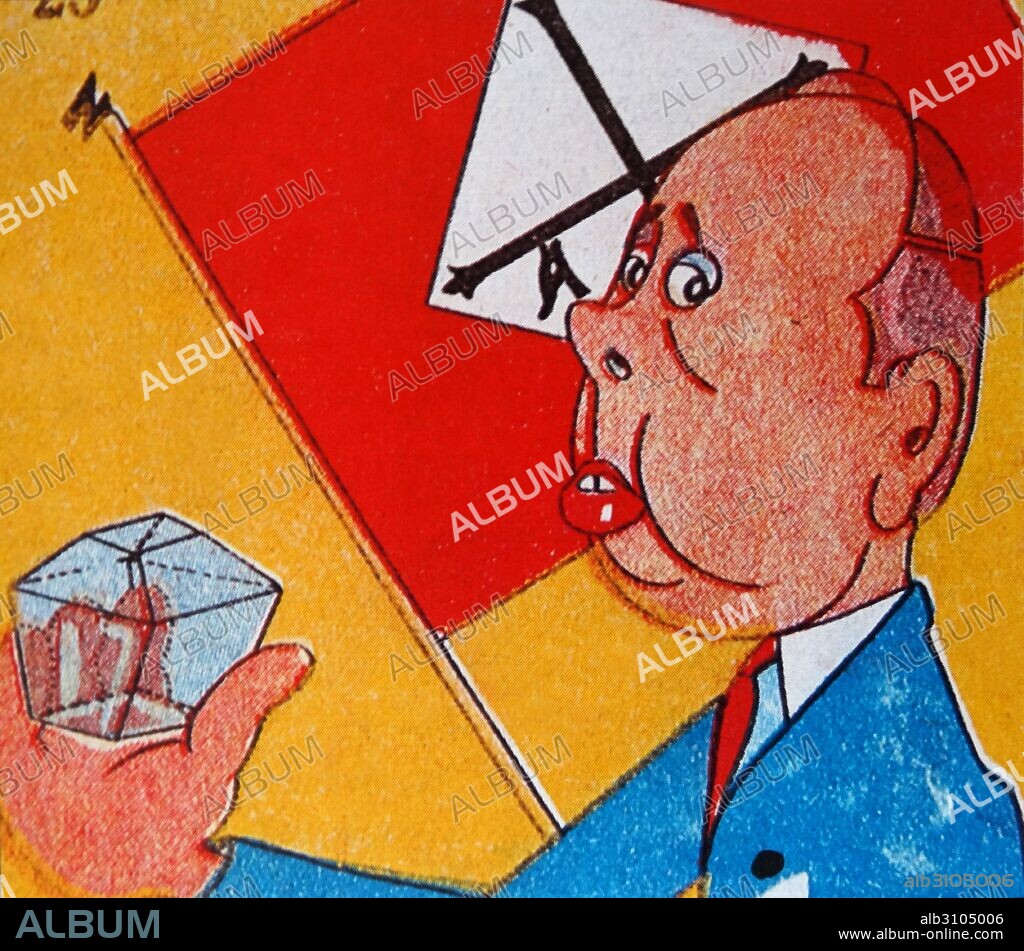 1934 satirical cartoon of José María Gil-Robles y Quiñones de León (1898 – 1980) prominent Spanish politician in the period leading up to the Spanish Civil War.