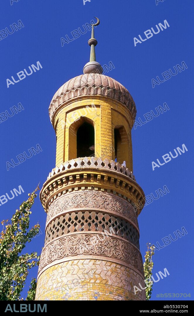 The Id Kah mosque (Uyghur: Héytgah Meschit, Chinese: Aitígaer) is a mosque located in Kashgar, Xinjiang, in the western People's Republic of China. It is the largest mosque in China. Every Friday, it houses nearly 10,000 worshippers and may accommodate up to 20,000. The mosque was built by Saqsiz Mirza in ca. 1442 (although it incorporated older structures dating back to 996) and covers 16,800 square meters. In 1933, on August 9, the Chinese Muslim General Ma Zhancang killed and beheaded the Uighur leader Timur Beg, displaying his head on a spike at Id Kah mosque. In March 1934, it was reported that the uighur emir Abdullah Bughra was also beheaded, the head being displayed at Id Kah mosque. In April 1934, the Chinese Muslim general Ma Zhongying gave a speech at Id Kah Mosque in Kashgar, telling the Uighurs to be loyal to the Republic of China Kuomintang government at Nanjing.
