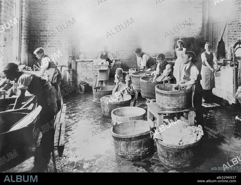 Boys Washing Clothes in the Workhouse Laundry - Chelmsford - c1890.