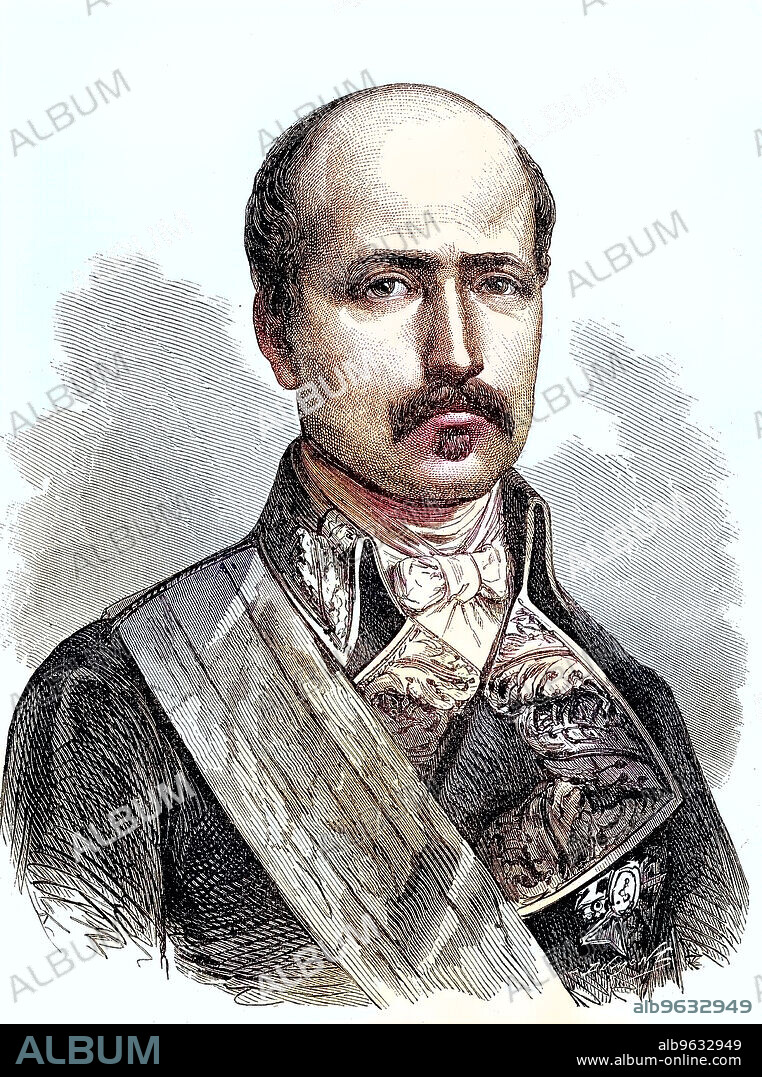 Francisco Serrano y Domínguez (September 18, 1810 - November 26, 1885 in Madrid) was a Spanish general and politician and Duke de la Torre from 1861. He was regent of Spain in 1869/70 and dictatorial president of the First Republic in 1874 after a coup d'état, Historical, digitally restored reproduction of an original artwork from the 19th century, exact original date unknown.