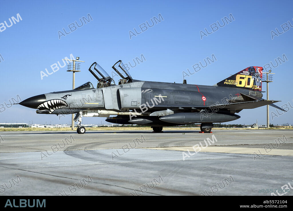 Turkish Air Force F-4E-2020 Terminator of the 111 Filo, parked at Eskisehir Air Base during exercise Anatolian Eagle 2019 in Konya, Turkey.
