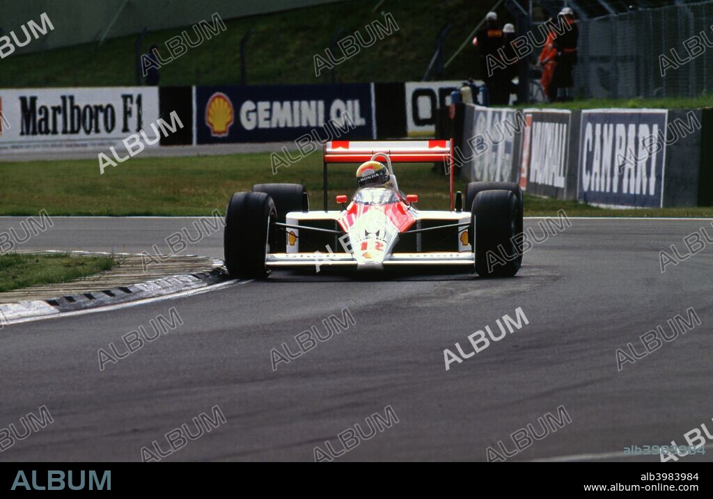 Ayrton Senna in the McLaren MP4-4 1988 British Grand Prix Silverstone.