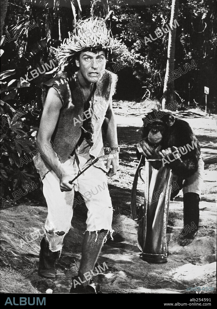 DICK VAN DYKE in LIEUTENANT ROBIN CRUSOE U. S. N., 1966, directed by PAUL BYRON. Copyright WALT DISNEY PRODUCTIONS.