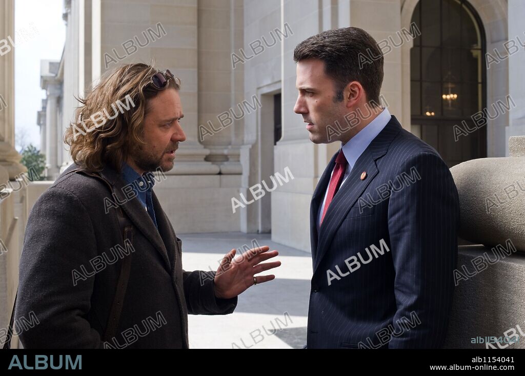 BEN AFFLECK y RUSSELL CROWE en LA SOMBRA DEL PODER, 2009 (STATE OF PLAY), dirigida por KEVIN MACDONALD. Copyright UNIVERSAL PICTURES.