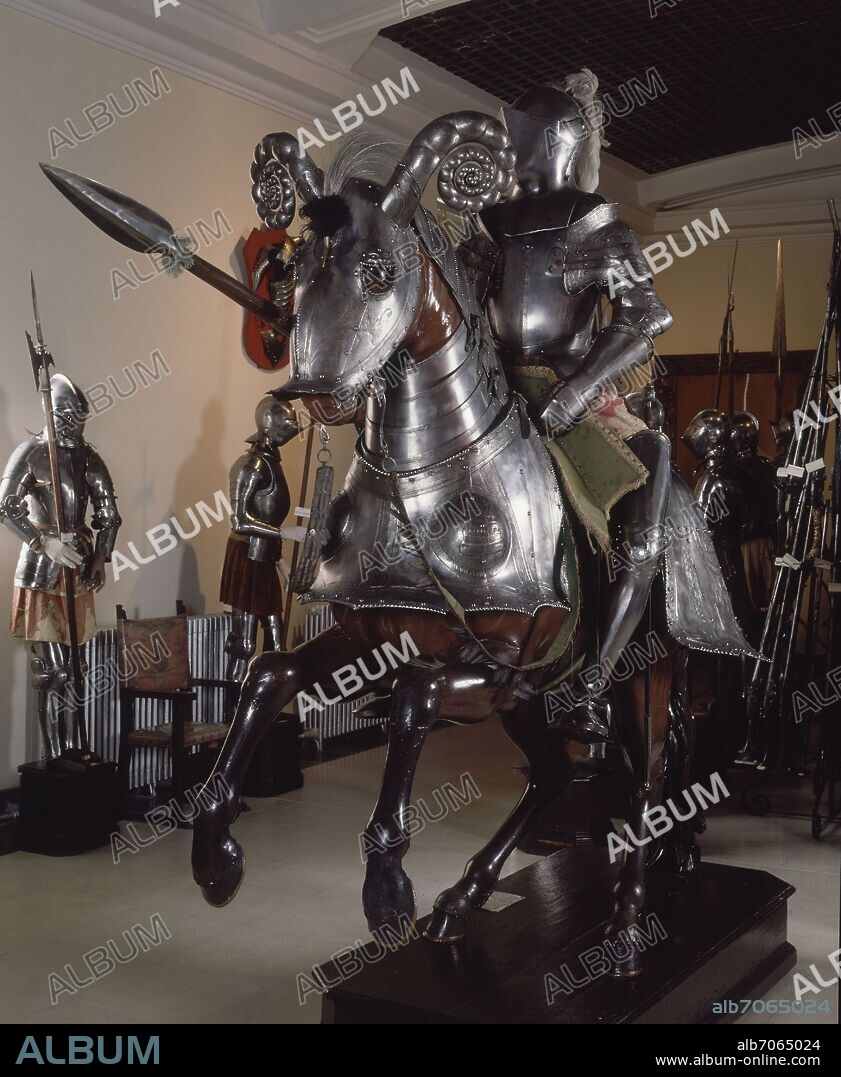 AFAN DE RIBERA PER. ARMADURA DEL DUQUE DE ALCALA SOBRE CABALLO-80% DE PLATA - SIGLO XVI.
