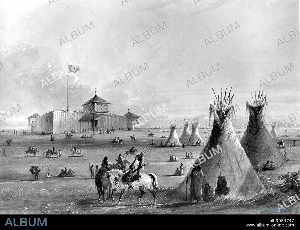 Fort William on the Laramie River built by Willaim Sublette and Robert Campbell. Reverend Samuel Parker and Dr Marcus Whitman stopped here en route to Oregon territory to establish a mission 1835. The oglala Sioux tribe came to trade here.