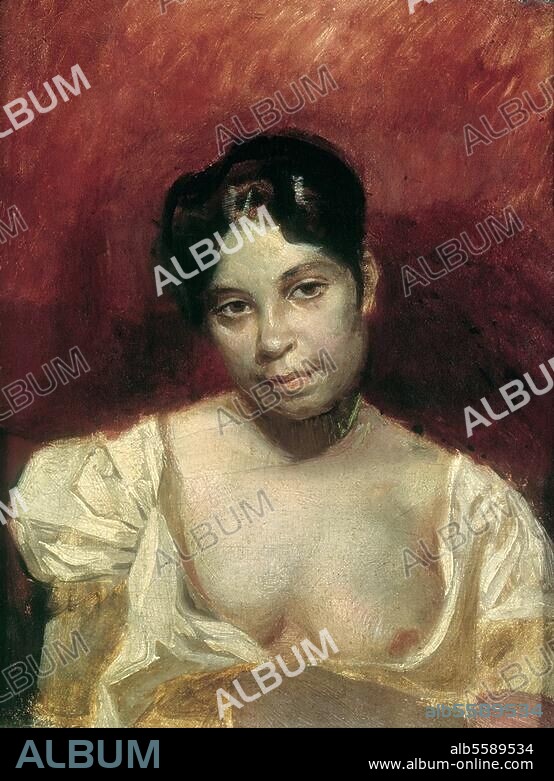 EUGENE DELACROIX. Delacroix, Eugene. 1798-1863. "The African Aspasia", 1926. Oil on canvas, 27.5 × 21.5cm. Private Collection.