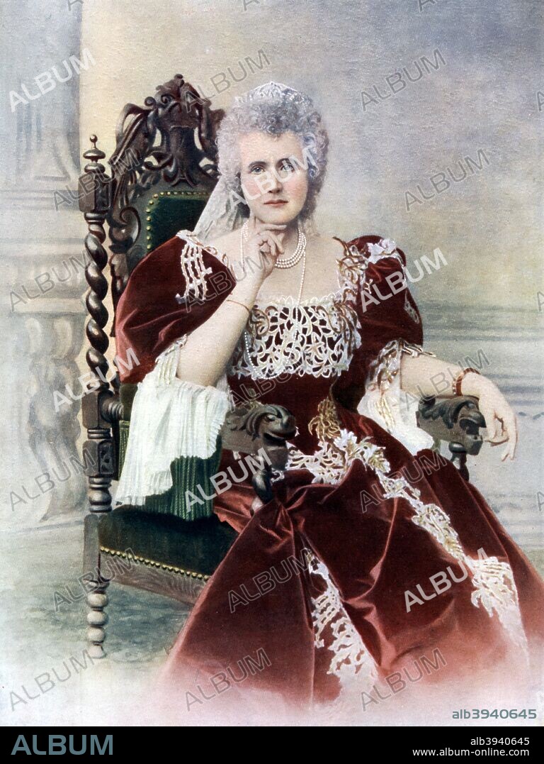 Elizabeth of Wied of Romania, late 19th-early 20th century. Portrait of Elizabeth (1843-1916), Queen Consort of King Carol I of Romania.