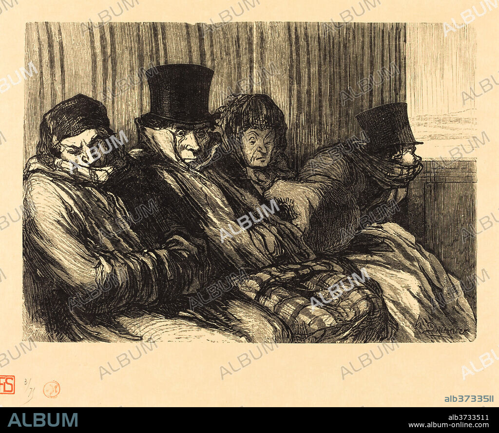 CHARLES MAURAND AFTER HONORé DAUMIER. Train de plaisir. Dated: 1862. Medium: wood engraving.