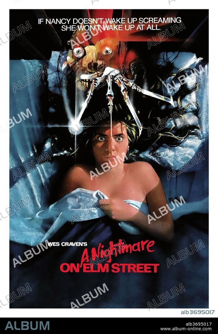Poster of A NIGHTMARE ON ELM STREET, 1984, directed by WES CRAVEN. Copyright NEW LINE CINEMA.